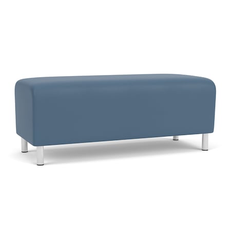 Lesro Siena Lounge Reception Loveseat Bench, Brushed Steel, MD Titan Upholstery SN6001